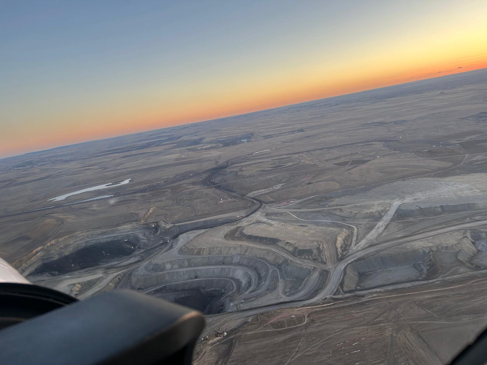 The view of Gillette and the surrounding country from the air