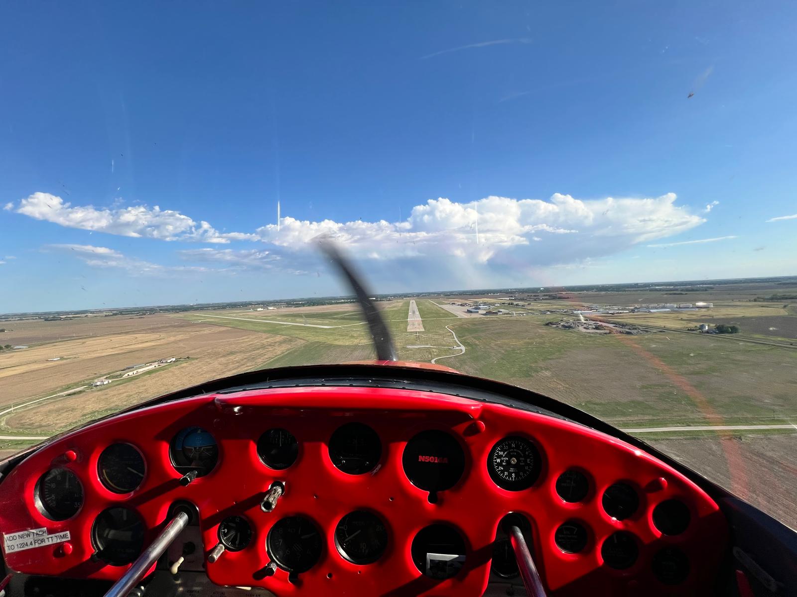 View from the cockpit on a discovery flight